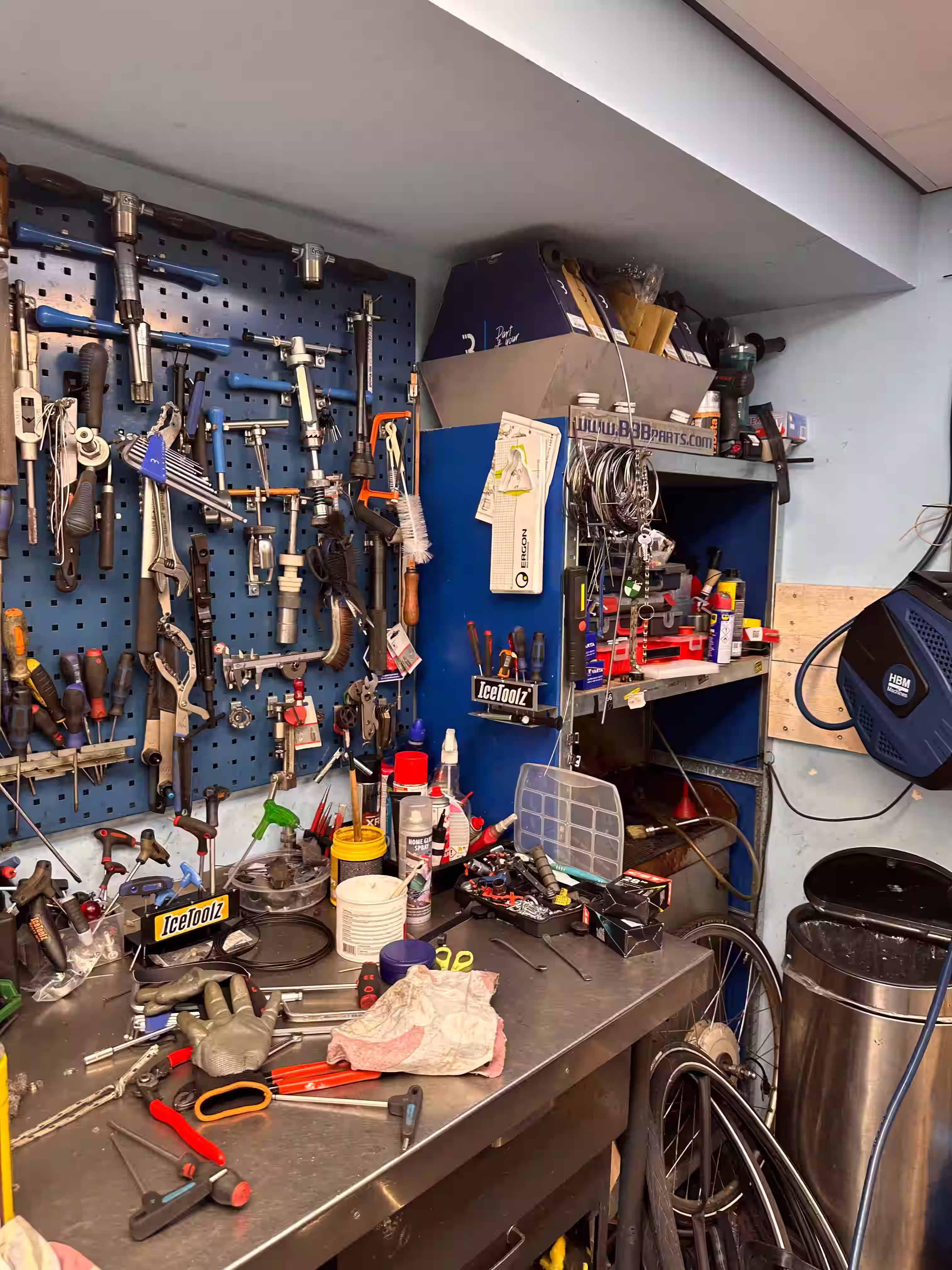 De werkplaats van Marco’s Bikes